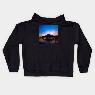 Colorful nighttime shot of Pilatus, Luzern Kids Hoodie